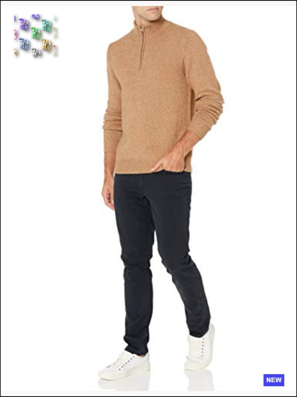 Men's Long-Sleeve Quarter-Zip Pullover Sweater Soft Touch Midweight Relaxed Fit - Picture 5 of 7